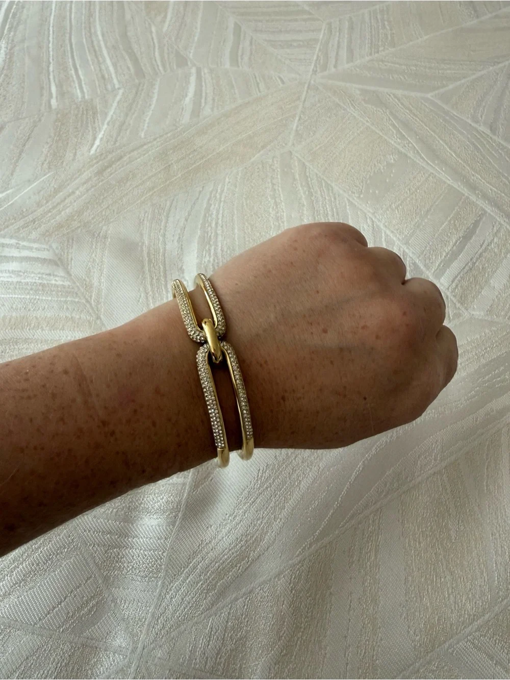 Michael Kors Gold Crystal-Accented Open Cuff Bracelet